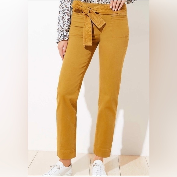 LOFT Pants - LOFT Petite Pants Cropped Petite Pants High Waist Belted Pants